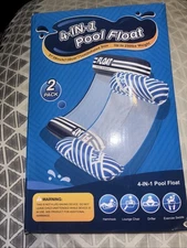 Aqua 4-in-1 Monterey Hammock Float, 2-Pack in Blue & Black – 250lbs Capacity