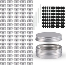 102 Pack Round Cans W/ Screw Lid 1 Oz Aluminum Metal Tins DIY Food Candle
