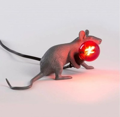 Seletti Mouse grau liegende Tischlampe 