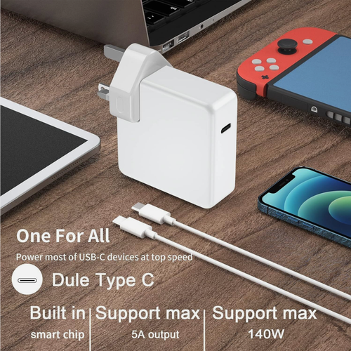 140W USB-C Power Adapter Laptop Fast Type C Charger Apple MacBook Pro/Air - 第 3/5 張圖片