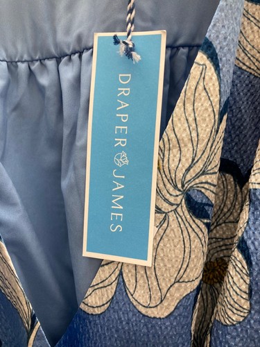 Draper James Naomi Wrap Dress Blue Floral Magnolia Print Midi Size 24X & More - Picture 6 of 20