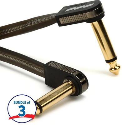EBS HP-10 High Performance Flat Patch Cable - 3.94'' Angle-Angle 3 Pack