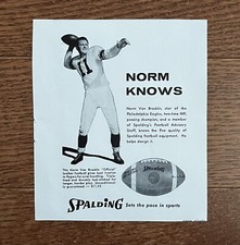 Vintage Spalding Leather Football Magazine Print Ad - Van Brocklin - 4.5? x 5.0?