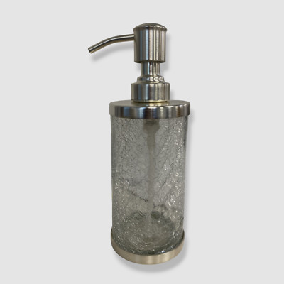 $46 Pigeon & Poodle Brushed Silver Pomaria Soap Pump Glass Dispenser