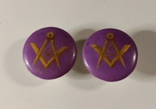 Authentique Bouton Manchette Franc Maçonnerie Maçon Grand Orient Porcelaine FR