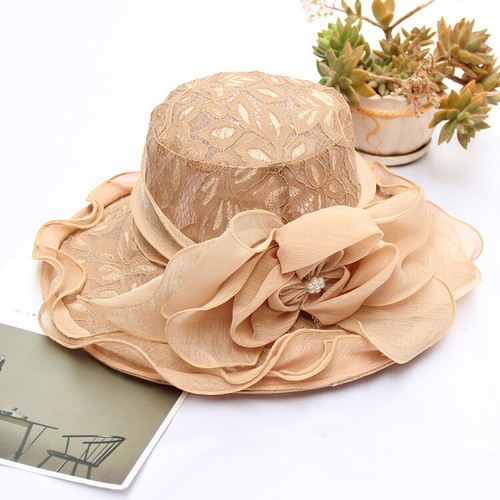 Bridal Fascinator Lace Tea Party Hat Women's Kentucky Derby Church Sun-Hat Dress - Picture 10 of 11