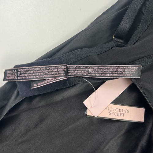 Victoria’s Secret Satin One Piece Lingerie Padded Lace Teddy Black XL NWT - Picture 8 of 10