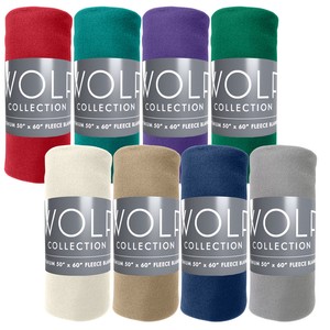 Wolf-50-034-x-60-034-Fleece-Blanket-Assorted-Colors-Case-of-24