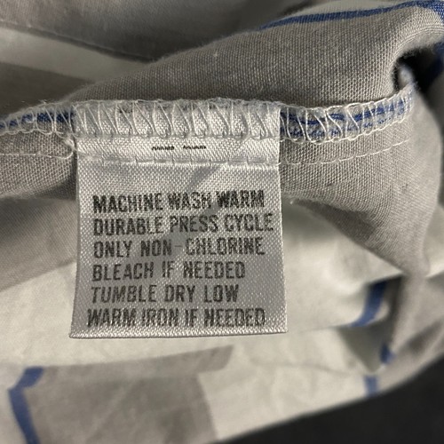 90s Levi's Silver Label Mens XL Short Sleeve Shirt Grey White Bengal Stripe - Picture 9 of 17