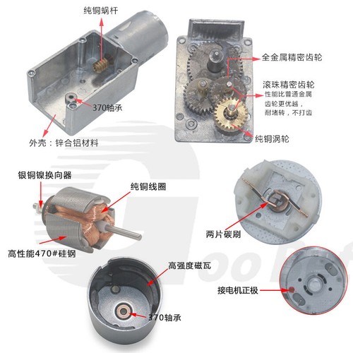 6V 12V 24V DC Turbo Worm Geared Motor High Torque Self-Locking 0.6-375RPM JGY370 - Picture 9 of 11