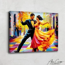 Danse Wall Art Canvas Framed Tango Art Print Framed Romantic Gifts for Wife