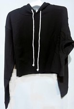 NWT Junior’s Black Cropped Hoodie Sweatshirt XS - Ships Free