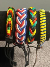 Bracelets Boho Handmade Lot of 4 Soft,Colorful,adjustable size  Free Shipping B8