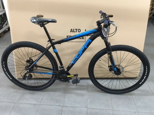 BICI MTB 29 21 VELOCITÀ H48 FRENO DISCO FORCELLA AMMORTIZZATA ALLUMINIO  NERO BLU | eBay