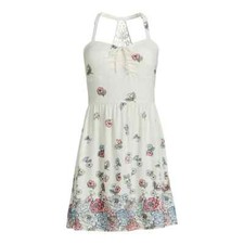 No Boundaries Juniors’ Empire Lace Back Dress Size L Winter White --N6--
