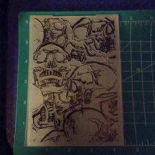 Universal Thin plastic 3d embossing folder  Halloween Scream Skulls Catacombes 