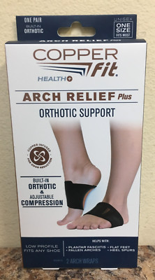 Copper Fit Health+ Arch Relief Compression Wraps With Built-In Orthotic Support