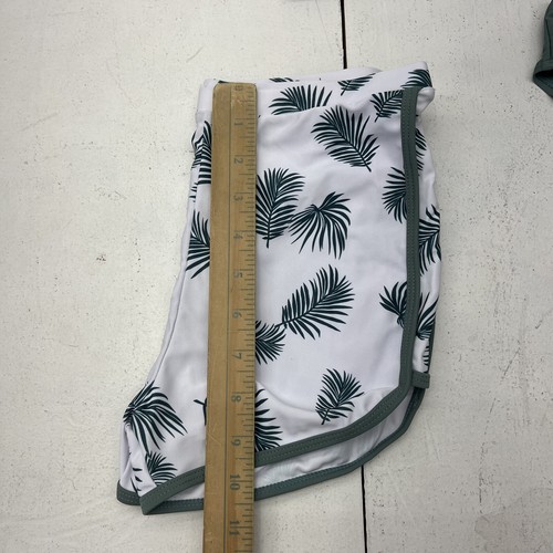 SHEIN Green White Palm Leaf Print Swimsuit 3-Piece Set Girls Teen Size 10-11Y - Picture 7 of 10
