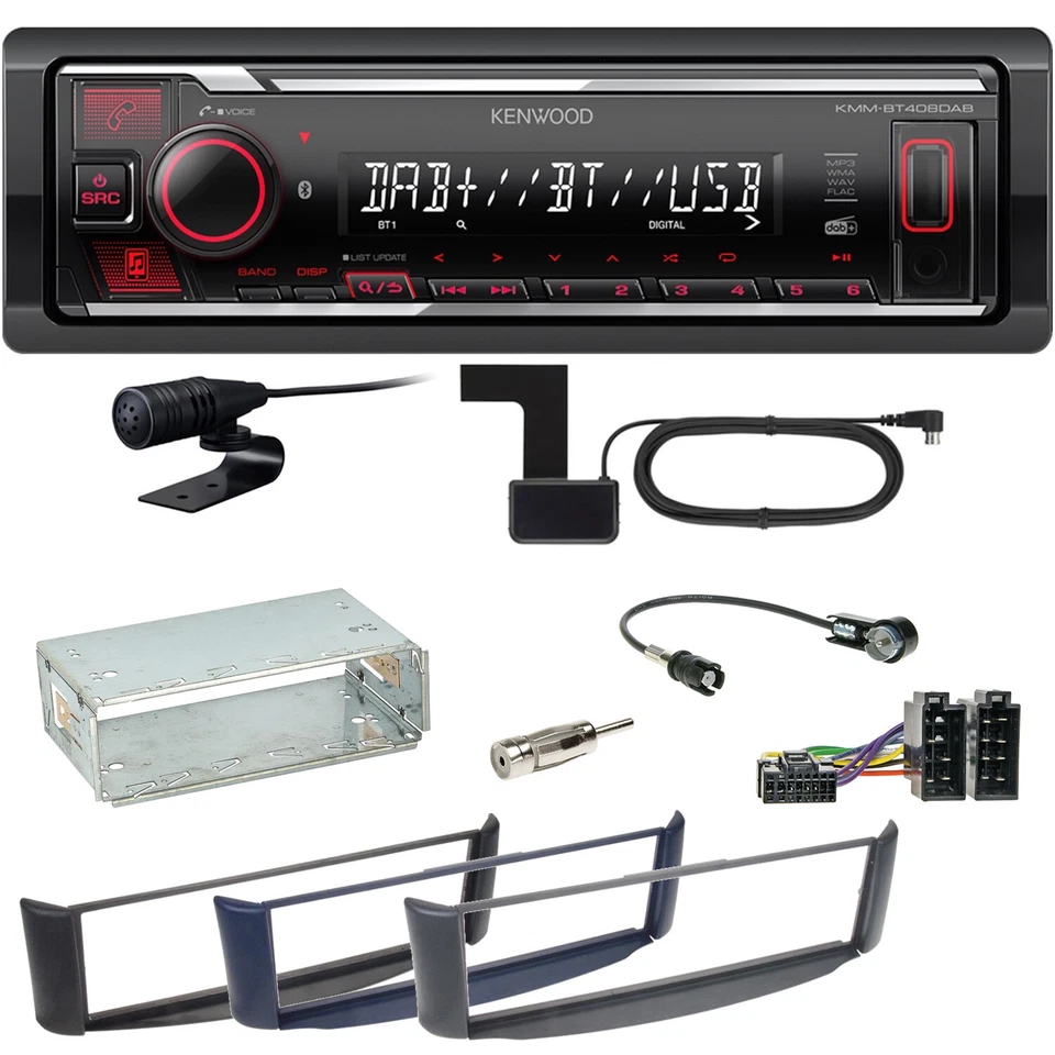 Kenwood KMM-BT408DAB Bluetooth Digitalradio USB Einbauset Smart ForTwo 450 - Bild 1 von 1