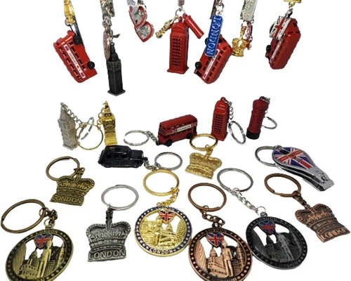 ASSORTED BRITISH MINIATURE LONDON KEY RING SOUVENIR GIFT DIECAST METAL KEY RINGS