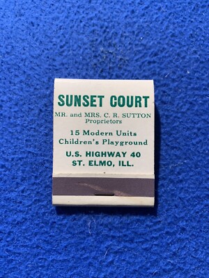 Vintage Matchbook Sunset Drive Inn St Elmo Illinois Advertisement