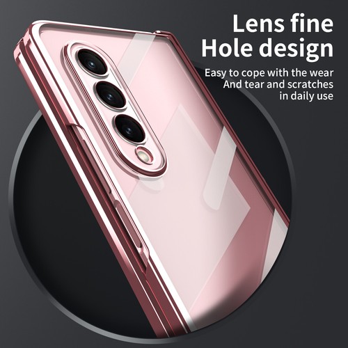 For Samsung Galaxy Z Fold5 Fold4 Fold3 Plating PC Clear Hinge Full Body Case - Photo 40 sur 49