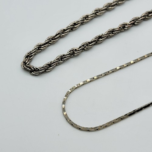 Collana catena tono argento 24" 2 pezzi - Foto 3 di 10