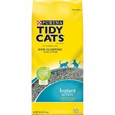 Purina Tidy Cats Non Clumping Cat Litter, Instant Action Cat Litter 10 lbs 4...