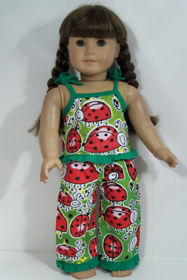 Red Green Ladybug Pajama PJs Doll Clothes For 18'' American Girl (Debs*)