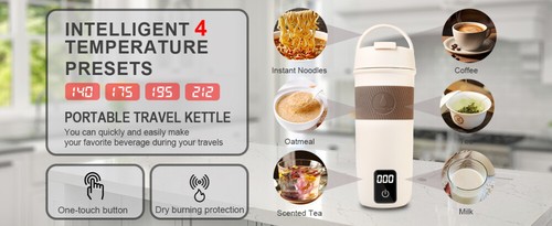 Electric Travel Kettle, 350ML Portable with Temperature Control and LCD Display - Picture 10 of 10