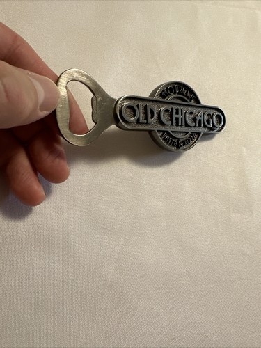 2 X Vtg Old Chicago 110 Brews Bottle Opener Heavy Pewter - READ - 1 Is Cracked! - Picture 8 of 18