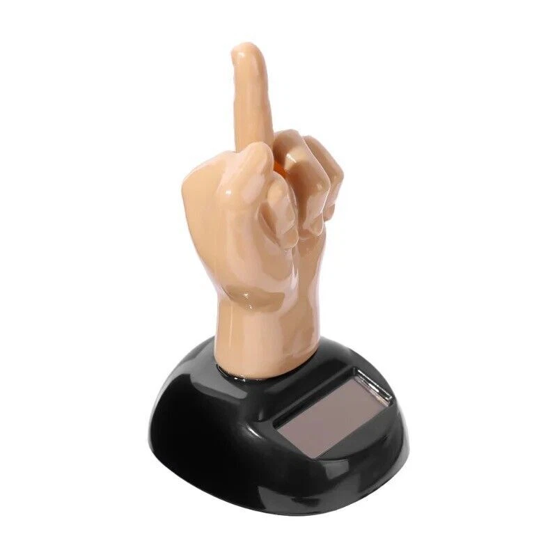 Solar Wackelfigur Mittelfinger winkend - Hand Dekoration Neuware - Bild 2 von 4