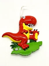 POLAR X Red T-Rex Dinosaur Christmas Ornament 4" × 4" Great Gift for Kids 2021
