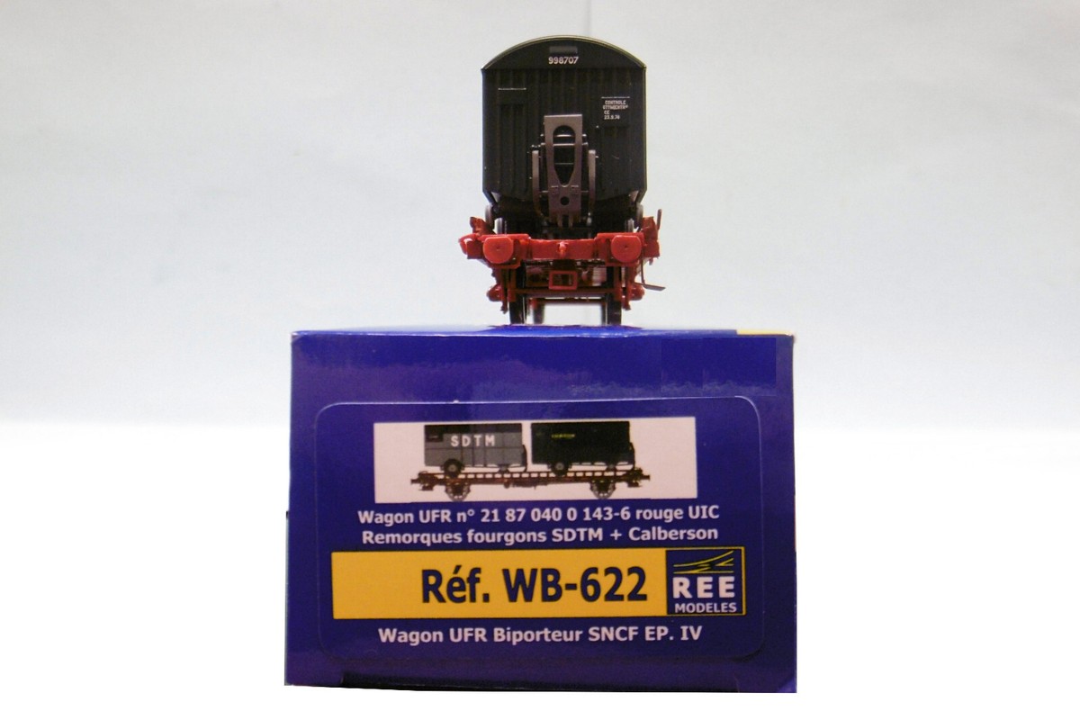 REE - WAGON UFR Biporteur Calberson + SDTM SNCF ep. IV réf. WB-622 Neuf HO 1/87