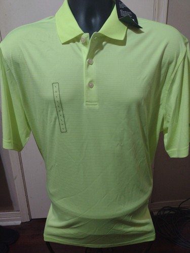 Polo uomo Walter Hagen Essentials verde fluo manica corta grande L nuova con etichetta