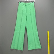 VTG 70s Bell Bottom Pants Flare Trouser 25" Waist Mint Green Seafoam Sears NWOT