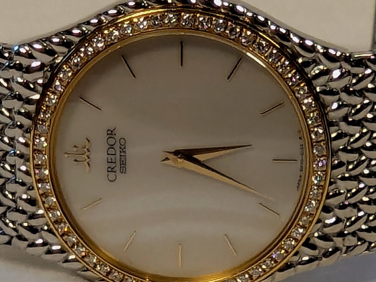 Men's Seiko Credor 8N70-6141 Diamond Bezel Yellow Gold 18k Men's Seiko Credor 8N70-6141 Diamond Bezel Yellow Gold 18k
