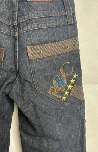 Rocawear Jeans Boys 10 Y2K Baggy Embroidered Carpenter Blue Shuttle Tape Hip Hop - Picture 6 of 10