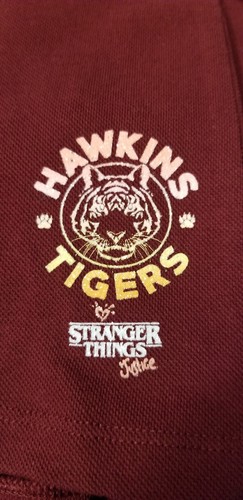 Justice X Stranger Things Knit Pique SKIRT Maroon Pleated Girls Size M L Shorts - Picture 2 of 6
