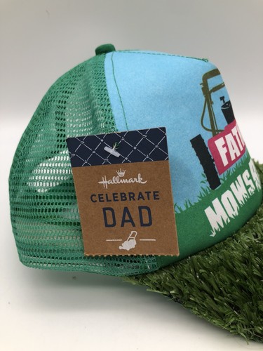 Father Mows Best Hat, Faux Grass Snapback Hat, Lawnmower Hallmark - Picture 2 of 7