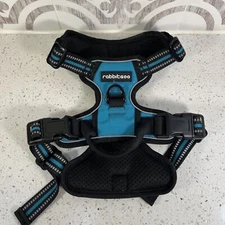 rabbitgoo Dog Harness, No-Pull Padded Pet Harness 2 Clips Adjustable Soft M Teal