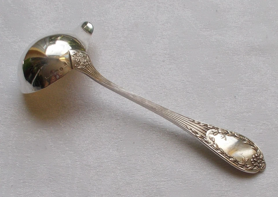 *RAR* Fantástico cucharón de salsa estilo Imperio en 84 plata Rusia соусная ложка Ампир Foto 4 de 4