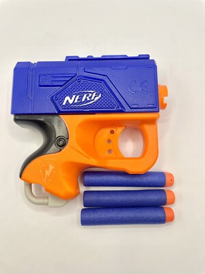 NERF トイガン 青/オレンジ ダーツ付き 2007 Hasbro Nerf Reflex IX-1 Single Shot N-Strike Dart Blaster Gun