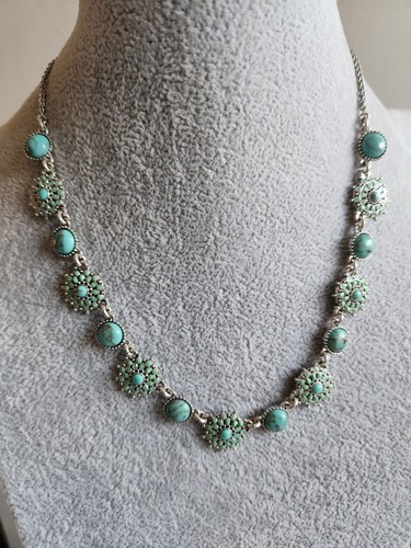 Lucky Brand Semi- Precious Turquoise And Silvertone 16-18" Necklace - Picture 3 of 7