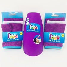 Razz Tub Time Fun Baby 2 Packs of Bath Wash Cloths with One Rinse Cup Purple NWT