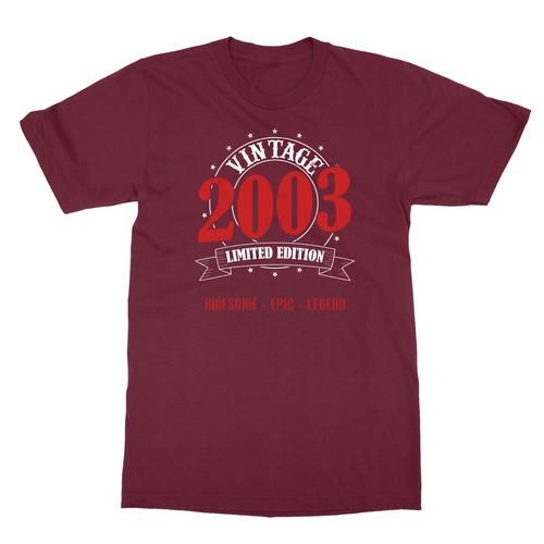 Vintage 2003 Limited Edition 18 Year Old Gifts 18th Birthday Men's T-Shirt - Picture 3 of 16