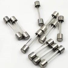 Lot of 10 Bussmann MDL4 250 Volt 4 Amp Slow Blow 1/4" x 1-1/4" Glass Fuses