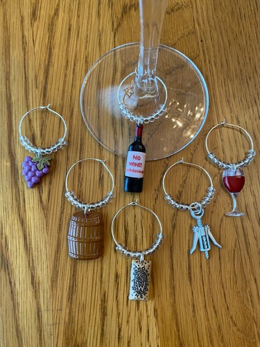 "WEINMOTIV" 6er Set handgefertigter Weinglas Anhänger - Bild 6 von 10