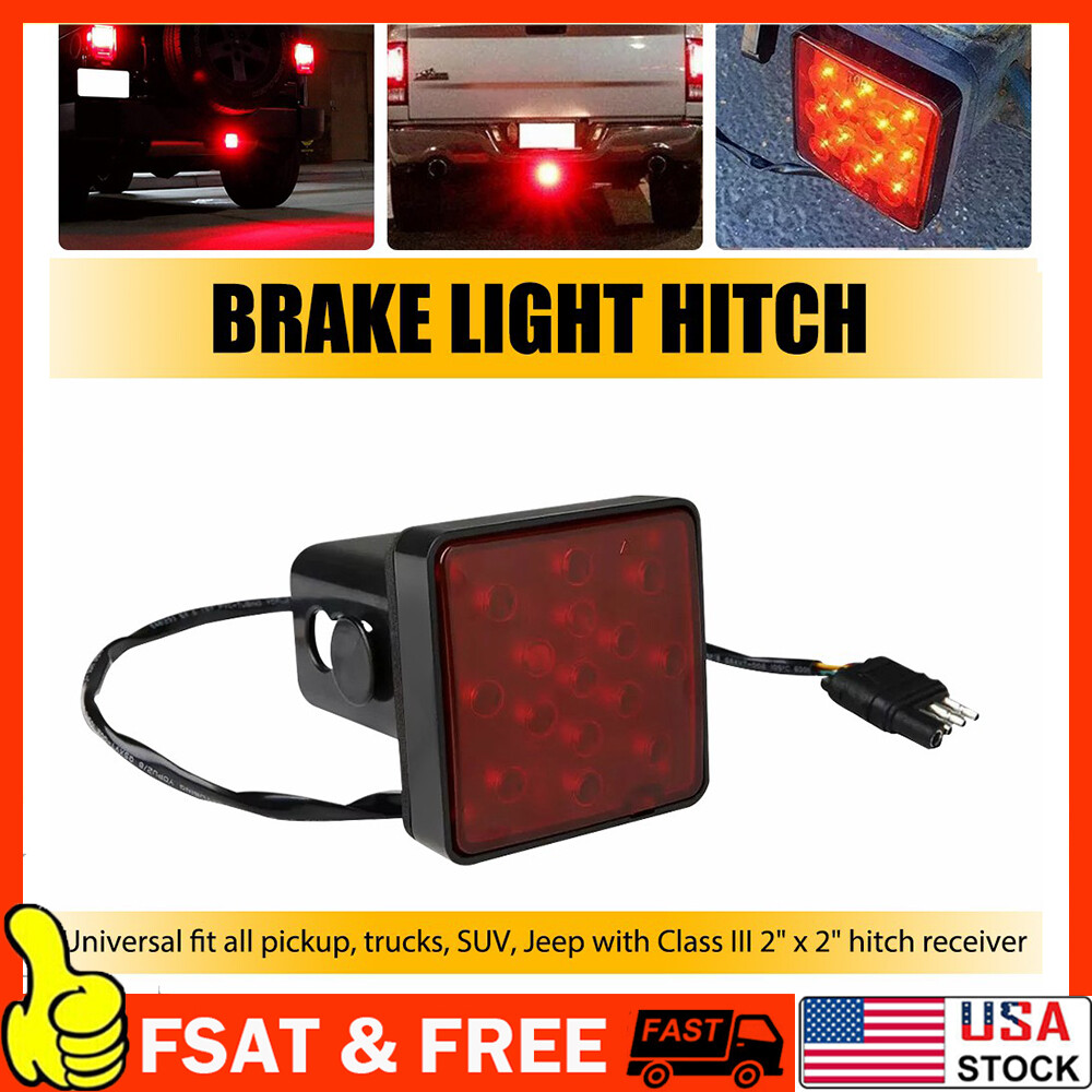 Cubierta de enganche de remolque con 12 luces de freno LED remolque y transporte para receptor de 2