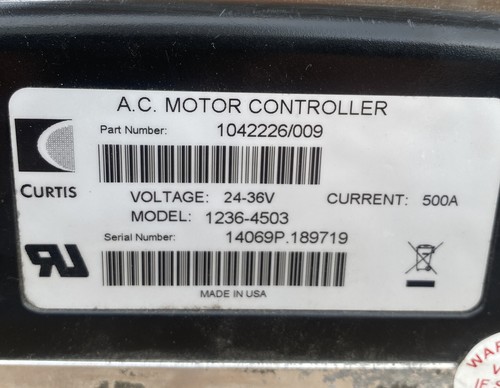 CURTIS 1236-4503 CURTIS AC MOTOR CONTROLLER w/ HEAT SINK 14069P-189719 Forklift - Picture 9 of 15